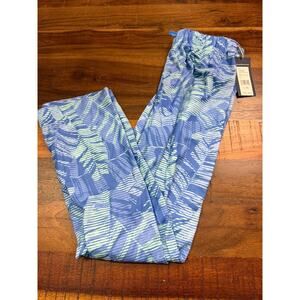 NWT Vineyard Vines Pajama Pants Large 16 Blue Palm Leaf Print Lounge Cotton
